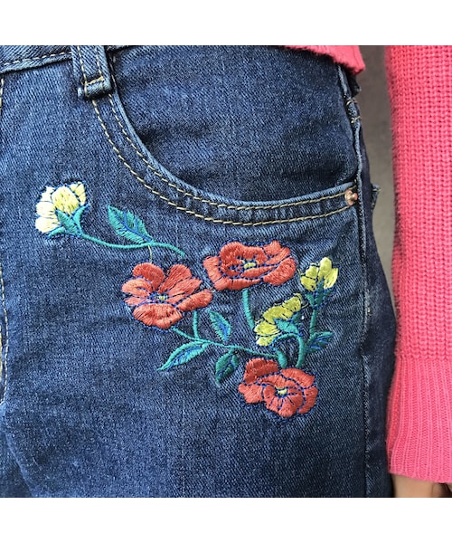 copine(コピン)の「フラワー刺繍ワイドデニムパンツ【クリックポスト対象商品】(デニムパンツ・レディース・その他)」の13枚目の写真