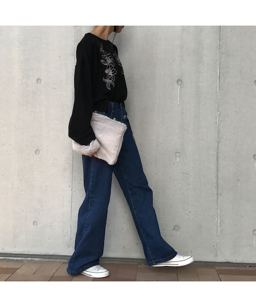 copine(コピン)の「フラワー刺繍ワイドデニムパンツ【クリックポスト対象商品】(デニムパンツ・レディース・その他)」の9枚目の写真
