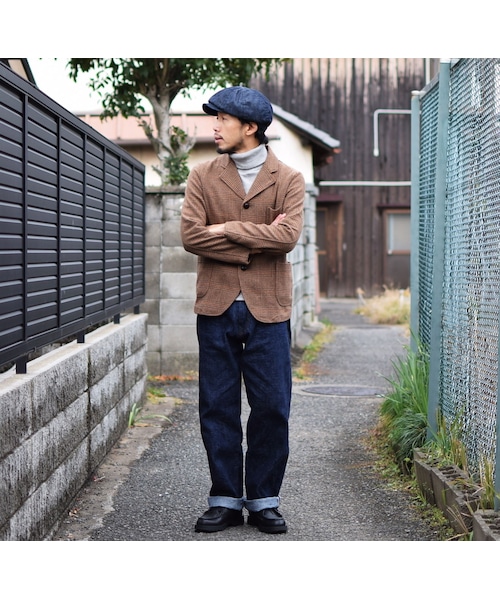 ARBRE（アルブル）の「【ラスト1着！】arbre WOOL TWEED EASY JACKET BROWN CHECK アルブル ウール ツイード イージージャケット ブラウンチェック（テーラードジャケット・メンズ・その他）」の4枚目の写真