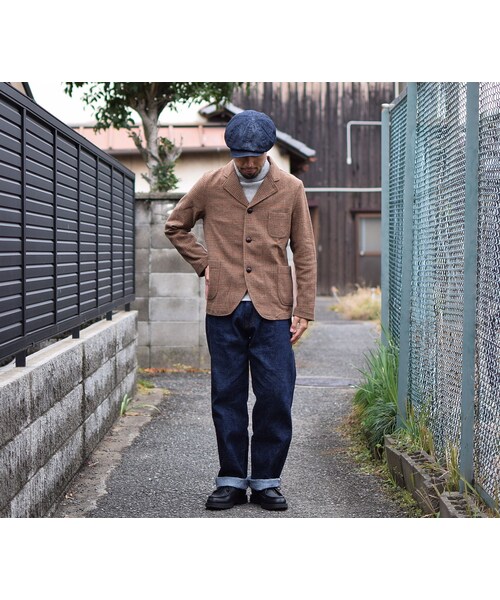 ARBRE（アルブル）の「【ラスト1着！】arbre WOOL TWEED EASY JACKET BROWN CHECK アルブル ウール ツイード イージージャケット ブラウンチェック（テーラードジャケット・メンズ・その他）」の3枚目の写真