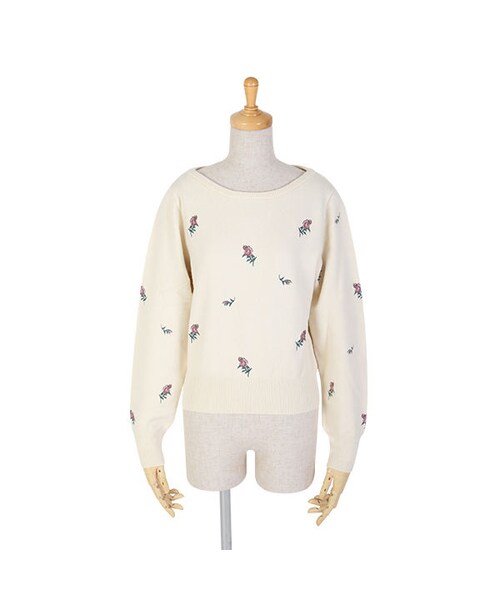 F i.n.t(フィント)の「ローズ総刺繍ニットプルオーバー/F&A(ニット/セーター・レディース・その他)」の2枚目の写真