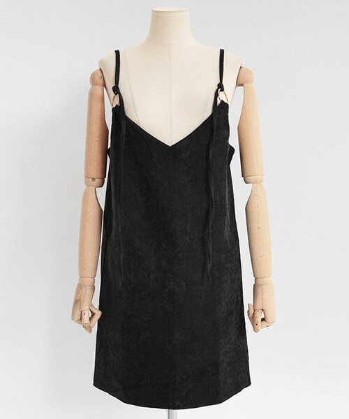 DHOLIC（ディーホリック）の「リングストラップコーデュロイスリーブレスワンピース（ワンピース・レディース・FREE）」の2枚目の写真