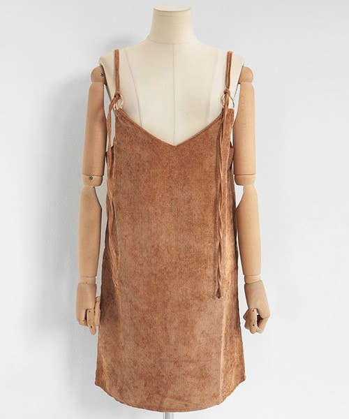 DHOLIC（ディーホリック）の「リングストラップコーデュロイスリーブレスワンピース（ワンピース・レディース・FREE）」の3枚目の写真