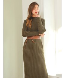 KORMARCH | スリムリブニットロングワンピース(ワンピース)