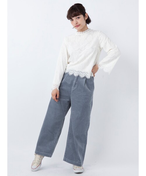 w closet(ダブルクローゼット)の「スカラップレースプルオーバー(トップス・レディース・オフホワイト/ピンク/ブラック・FREE)」の12枚目の写真