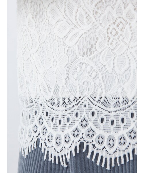 w closet(ダブルクローゼット)の「スカラップレースプルオーバー(トップス・レディース・オフホワイト/ピンク/ブラック・FREE)」の9枚目の写真