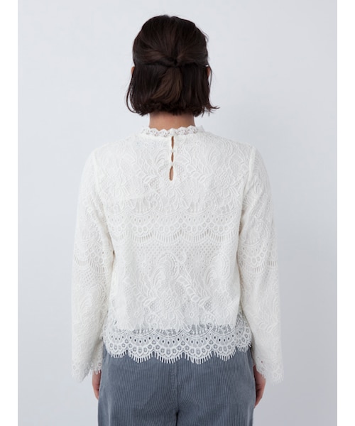 w closet(ダブルクローゼット)の「スカラップレースプルオーバー(トップス・レディース・オフホワイト/ピンク/ブラック・FREE)」の6枚目の写真
