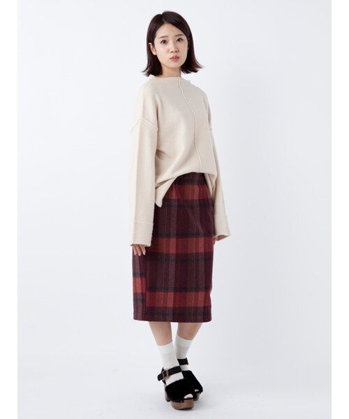 w closet(ダブルクローゼット)の「ブークレボトルネックニット(トップス・レディース・エクリュ/グレー/Dピンク・FREE)」の12枚目の写真