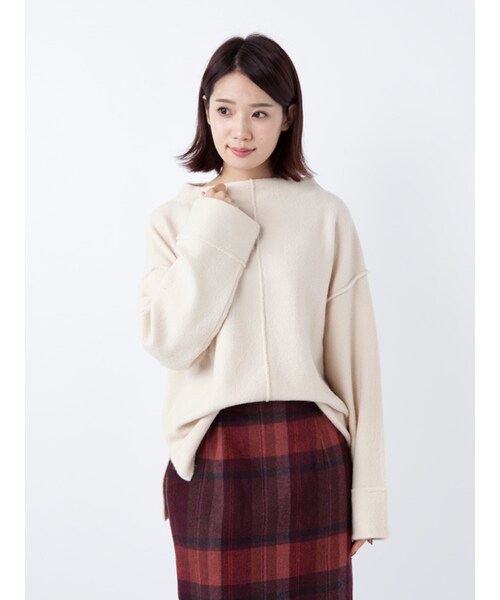 w closet(ダブルクローゼット)の「ブークレボトルネックニット(トップス・レディース・エクリュ/グレー/Dピンク・FREE)」の4枚目の写真