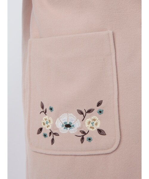w closet（ダブルクローゼット）の「刺繍入りロングチェスターコート（ジャケット/アウター・レディース・グレー/ピンクベージュ/Sサックス・FREE）」の10枚目の写真