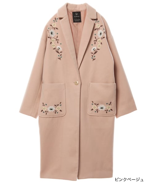 w closet（ダブルクローゼット）の「刺繍入りロングチェスターコート