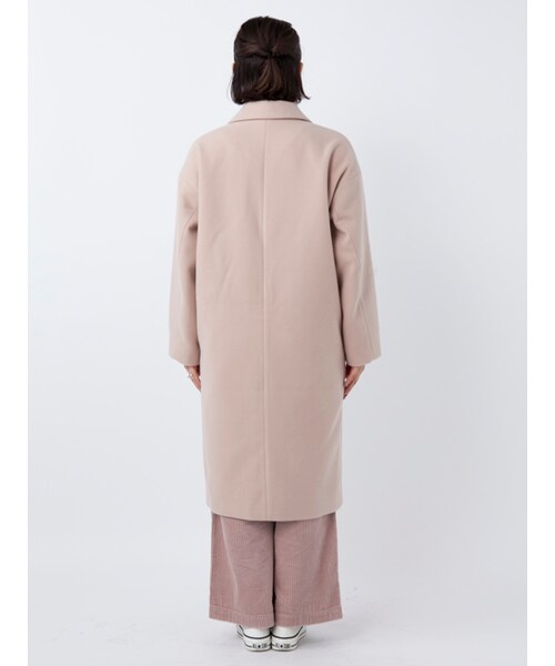 w closet（ダブルクローゼット）の「刺繍入りロングチェスターコート（ジャケット/アウター・レディース・グレー/ピンクベージュ/Sサックス・FREE）」の6枚目の写真