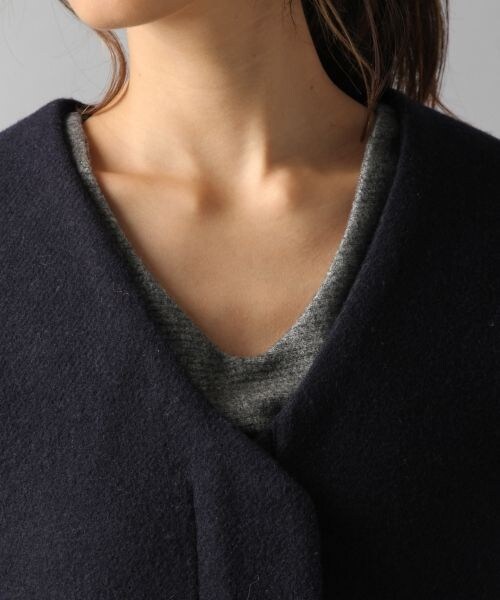 BAYFLOW（ベイフロー）の「エアウールノーカラーコート（ジャケット/アウター・グレー/カーキ/ネイビー）」の14枚目の写真