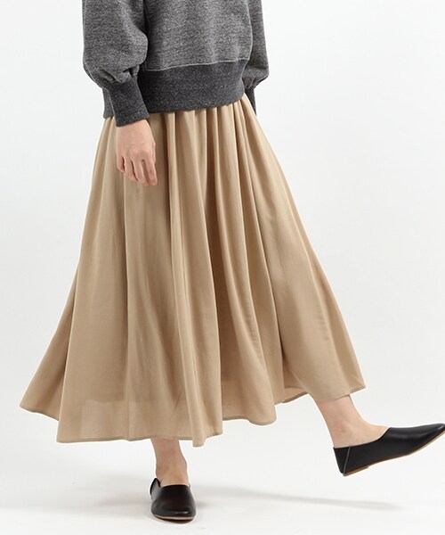 studio CLIP（スタディオクリップ）の「[days]フレアマキシスカート（スカート・スモーク/アイボリー/ベージュ/カーキ）」の6枚目の写真