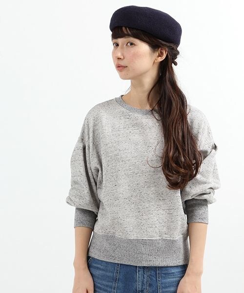 studio CLIP（スタディオクリップ）の「カラー杢裏毛パフスリーブプルオーバー（トップス・杢グレー/杢チャコール/杢オートミール/杢ブルー）」の14枚目の写真