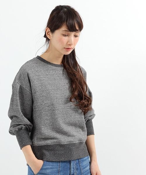 studio CLIP（スタディオクリップ）の「カラー杢裏毛パフスリーブプルオーバー（トップス・杢グレー/杢チャコール/杢オートミール/杢ブルー）」の15枚目の写真