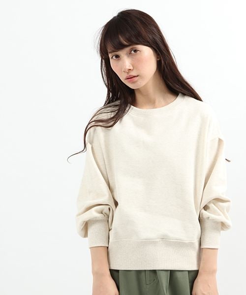 studio CLIP（スタディオクリップ）の「カラー杢裏毛パフスリーブプルオーバー（トップス・杢グレー/杢チャコール/杢オートミール/杢ブルー）」の6枚目の写真