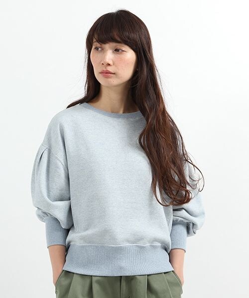 studio CLIP（スタディオクリップ）の「カラー杢裏毛パフスリーブプルオーバー（トップス・杢グレー/杢チャコール/杢オートミール/杢ブルー）」の16枚目の写真