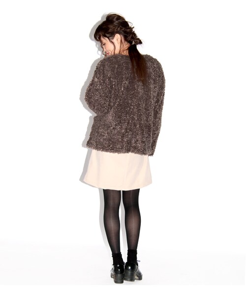 PAGEBOY（ページボーイ）の「モコモコジップジャケット（ジャケット/アウター・レディース・オフホワイト/ブラック/ベージュ/モカ/ピンク）」の16枚目の写真