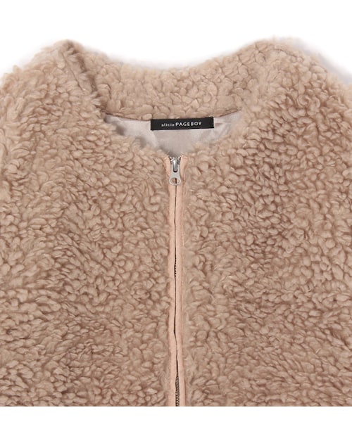 PAGEBOY（ページボーイ）の「モコモコジップジャケット（ジャケット/アウター・レディース・オフホワイト/ブラック/ベージュ/モカ/ピンク）」の18枚目の写真