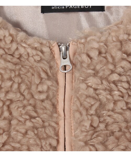 PAGEBOY（ページボーイ）の「モコモコジップジャケット（ジャケット/アウター・レディース・オフホワイト/ブラック/ベージュ/モカ/ピンク）」の21枚目の写真