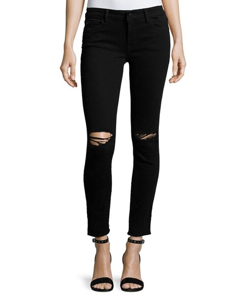 DL1961 (-)の「DL1961 Premium Denim Margaux Instasculpt Skinny Ankle Jeans with Ripped Knees, Rattlesnake(デニムパンツ・レディース・Black・27/28/29/31/32)」の4枚目の写真