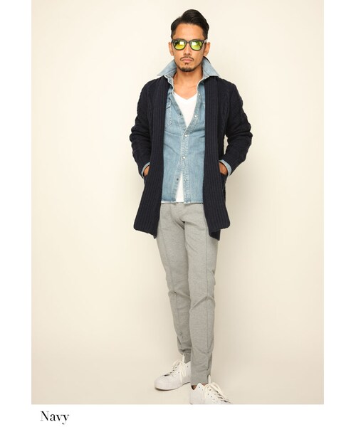 THE STRAND(ストランド)の「THE STRAND(ストランド)【メンズ】ウールニットガウン(その他アウター・メンズ・ホワイト/ネイビー/グレー・S-M/M-L)」の6枚目の写真