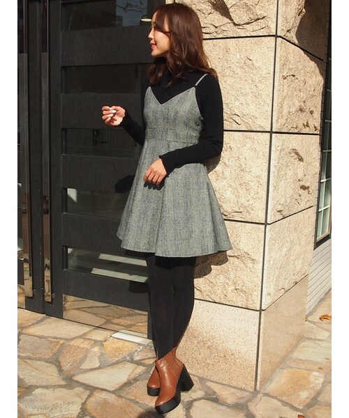 dazzlin（ダズリン）の「【sw】切替フレアキャミワンピース（ワンピース/ドレス・レディース・ブラック/ブラウン・S/M）」の3枚目の写真