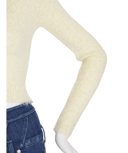 EMODA(エモダ)の「シャギーコンパクトニット(トップス・レディース・ホワイト/ブラック/グリーン/ネイビー・F)」の11枚目の写真