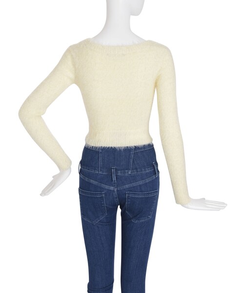 EMODA(エモダ)の「シャギーコンパクトニット(トップス・レディース・ホワイト/ブラック/グリーン/ネイビー・F)」の8枚目の写真