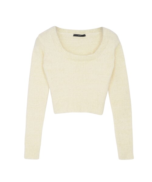 EMODA(エモダ)の「シャギーコンパクトニット(トップス・レディース・ホワイト/ブラック/グリーン/ネイビー・F)」の1枚目の写真