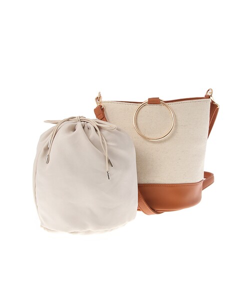 31 Sons de mode（トランテアン　ソン　ドゥ　モード）の「〔2017春 WEB先行販売〕≪新作≫金具バケツバッグ（バッグ・レディース・ベージュ/ブラック・フリー）」の11枚目の写真