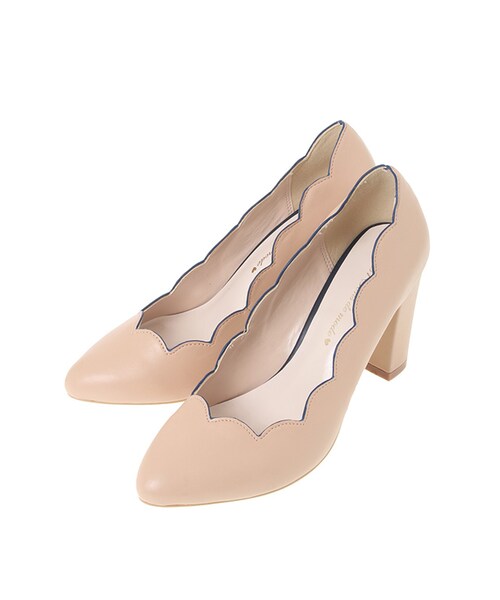 31 Sons de mode（トランテアン　ソン　ドゥ　モード）の「〔2017春 WEB先行販売〕≪新作≫スカラップチャンキーパンプス（シューズ・レディース・ブラック/シルバー/ベージュ・S/M/L）」の6枚目の写真