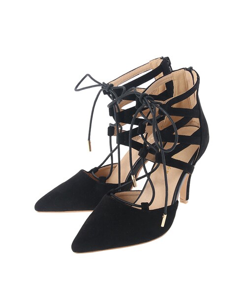 31 Sons de mode（トランテアン　ソン　ドゥ　モード）の「〔2017春 WEB先行販売〕≪新作≫レースアップパンプス（シューズ・レディース・ブラック/キャメル・S/M/L）」の3枚目の写真
