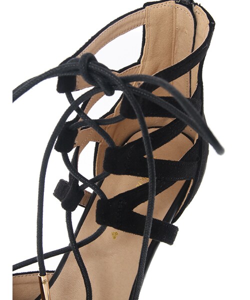 31 Sons de mode（トランテアン　ソン　ドゥ　モード）の「〔2017春 WEB先行販売〕≪新作≫レースアップパンプス（シューズ・レディース・ブラック/キャメル・S/M/L）」の6枚目の写真