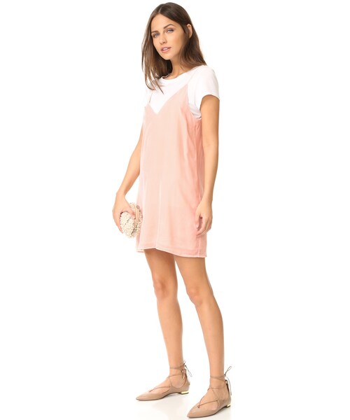 AMANDA UPRICHARD（アマンダアプリチャード）の「Amanda Uprichard Kendall Velvet Slip Dress（ワンピース・レディース・Pink・P/S/M/L）」の5枚目の写真