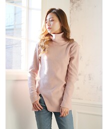 KORMARCH | フロントスリットポイントタートルネックTシャツ(ニット/セーター)