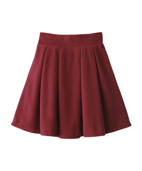 GRL（グレイル）の「ウールタッチボックスタックハイウエストフレアスカート（スカート・レディース・ブラック/ボルドー/マスタード・M）」の3枚目の写真