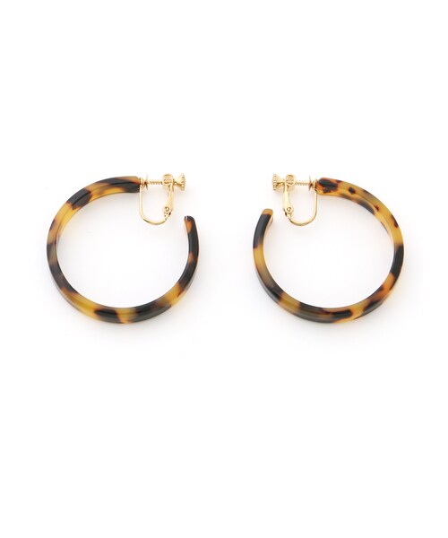 GRL（グレイル）の「サークルイヤリング（イヤリング・レディース・ベージュ/キャメル・F）」の2枚目の写真