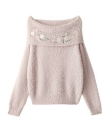 GRL | 刺繍入りオフショルニット(ニット/セーター)