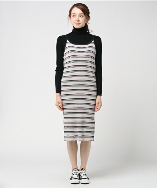 archives（アルシーヴ）の「マルチボーダーキャミワンピース（ワンピース・レディース・グレー/ネイビー/ピンク・MEDIUM）」の5枚目の写真