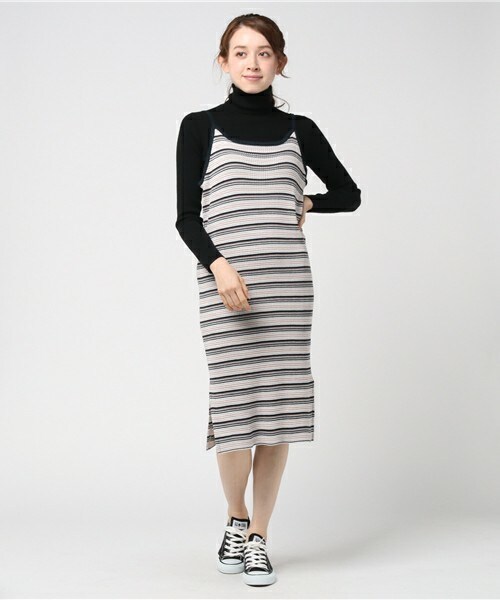 archives（アルシーヴ）の「マルチボーダーキャミワンピース（ワンピース・レディース・グレー/ネイビー/ピンク・MEDIUM）」の2枚目の写真