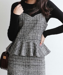 DHOLIC | グレンチェックフレアヘムビスチェ(キャミソール)