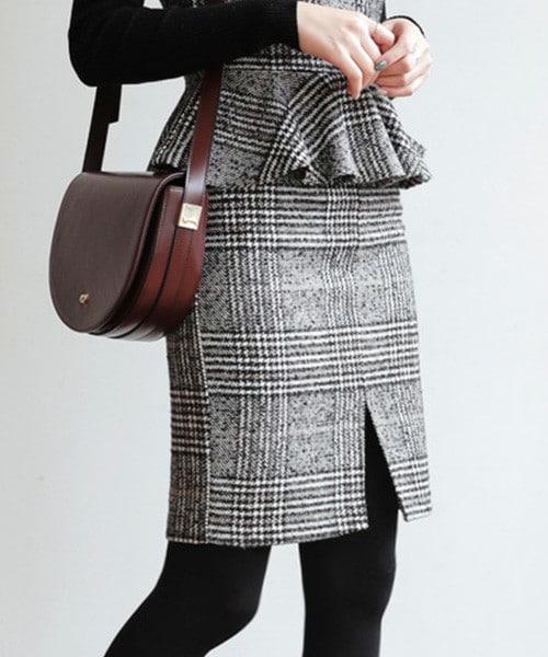 DHOLIC(ディーホリック)の「グレンチェックフロントスリットペンシルスカート(スカート・レディース・SML)」の1枚目の写真