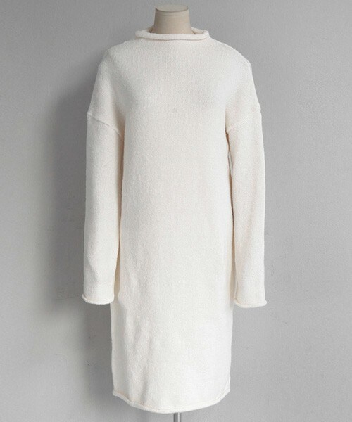 DHOLIC(ディーホリック)の「ボトルネックニットワンピース(ワンピース・レディース・ブラックグレー/グレーベージュ/クリーム・FREE)」の2枚目の写真