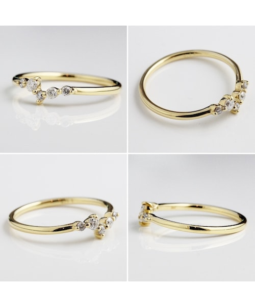 two ply（トゥープライ）の「トゥー プライ 394 Vシェイプ ダイヤモンド リング 0.1ct（リング・レディース・ゴールド・5号〜13号）」の2枚目の写真