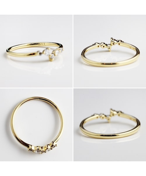 two ply（トゥープライ）の「トゥー プライ 394 Vシェイプ ダイヤモンド リング 0.1ct（リング・レディース・ゴールド・5号〜13号）」の3枚目の写真