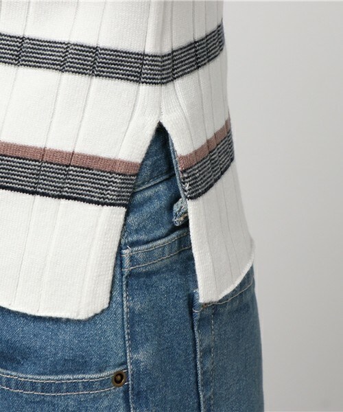 archives（アルシーヴ）の「マルチボーダー袖フレアプルオーバー（ニット/セーター・レディース・オフホワイト/ベージュ/ネイビー・MEDIUM）」の9枚目の写真