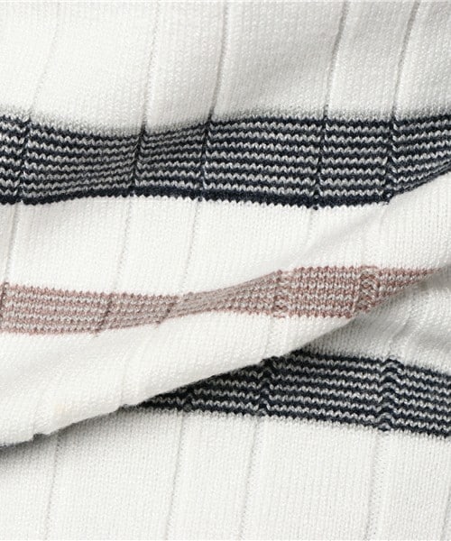 archives（アルシーヴ）の「マルチボーダー袖フレアプルオーバー（ニット/セーター・レディース・オフホワイト/ベージュ/ネイビー・MEDIUM）」の10枚目の写真