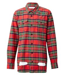 off white | off white DIAG SPRAY CHECK SHIRT RED(シャツ/ブラウス)